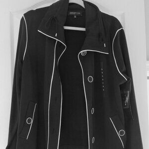 NWT-JONES NEW YORK Black/White Trim Jacket - Size XL
